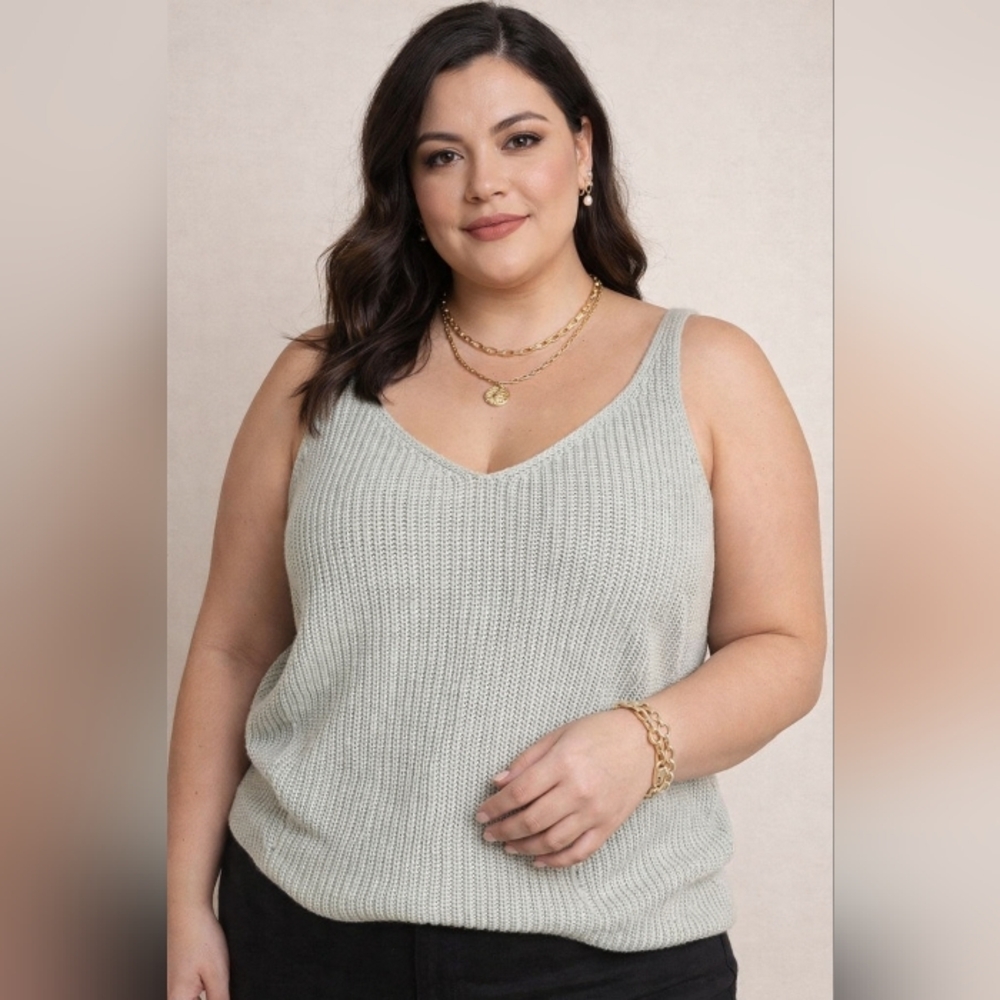 NWT 2XL Sage Green Knit Tank Top